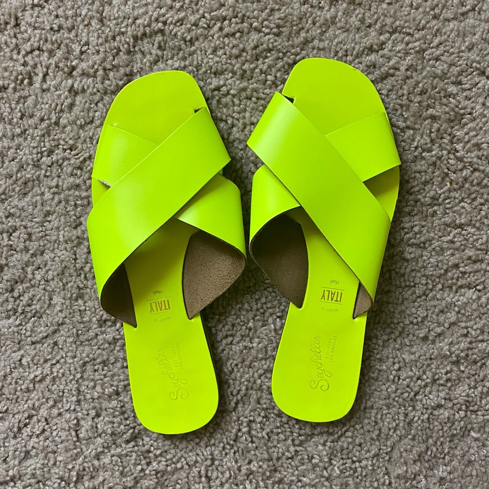 Neon Leather Sandals